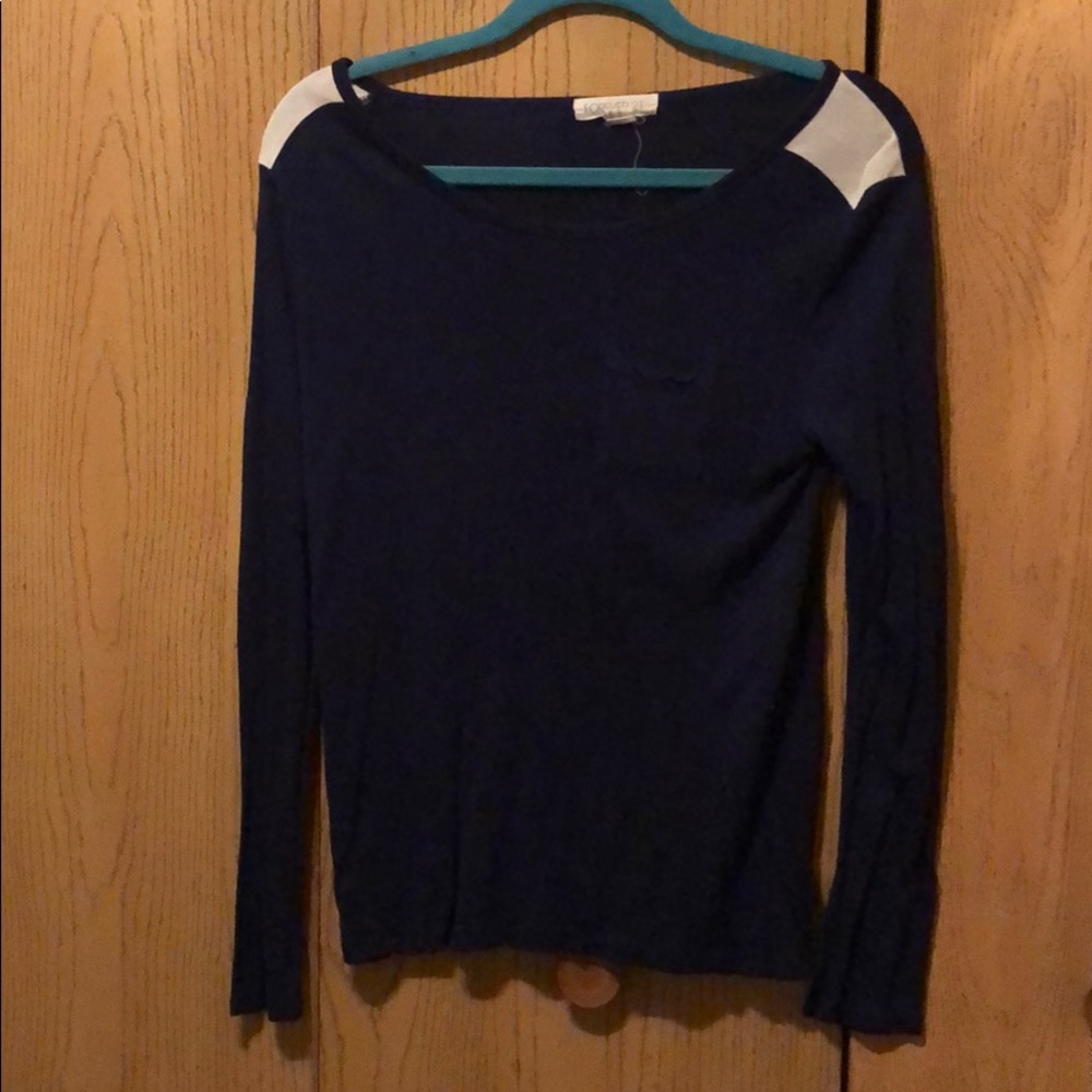 Long Sleeve Navy Blue Top